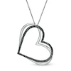 Thumbnail Image 0 of The Kindred Heart from Vera Wang Love Collection 0.58 CT. T.W. Black Diamond Pendant in Sterling Silver - 19"