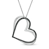 The Kindred Heart from Vera Wang Love Collection 0.58 CT. T.W. Black Diamond Pendant in Sterling Silver - 19"