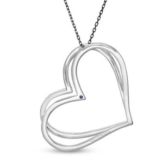 The Kindred Heart from Vera Wang Love Collection 0.58 CT. T.W. Black Diamond Pendant in Sterling Silver - 19"