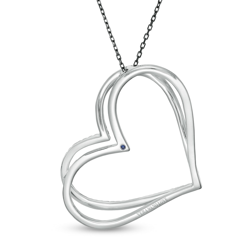 The Kindred Heart from Vera Wang Love Collection 0.58 CT. T.W. Black Diamond Pendant in Sterling Silver - 19"