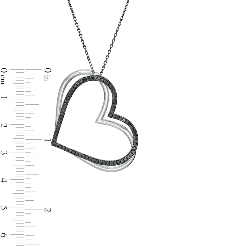 The Kindred Heart from Vera Wang Love Collection 0.58 CT. T.W. Black Diamond Pendant in Sterling Silver - 19"
