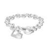 Thumbnail Image 0 of The Kindred Heart from Vera Wang Love Collection 0.085 CT. T.W. Diamond Toggle Bracelet in Sterling Silver