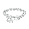 Thumbnail Image 1 of The Kindred Heart from Vera Wang Love Collection 0.085 CT. T.W. Diamond Toggle Bracelet in Sterling Silver