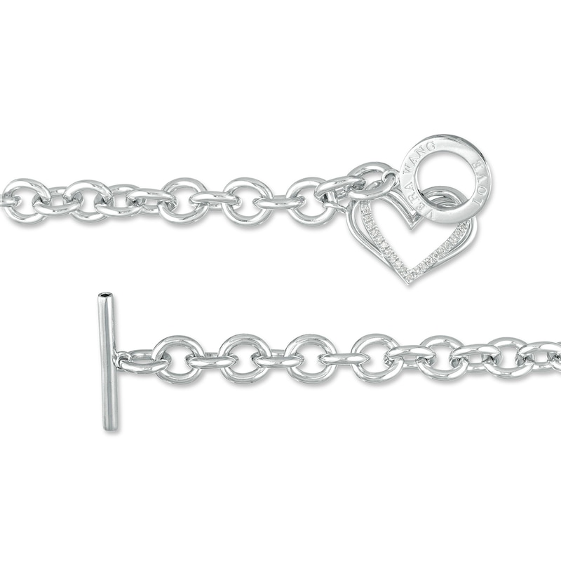 The Kindred Heart from Vera Wang Love Collection 0.085 CT. T.W. Diamond Toggle Bracelet in Sterling Silver