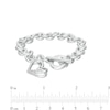 Thumbnail Image 4 of The Kindred Heart from Vera Wang Love Collection 0.085 CT. T.W. Diamond Toggle Bracelet in Sterling Silver
