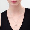 Thumbnail Image 2 of Vera Wang Love Collection 0.115 CT. T.W. Diamond Tilted Double Heart Outline Pendant in Sterling Silver - 19"