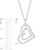 Thumbnail Image 3 of Vera Wang Love Collection 0.115 CT. T.W. Diamond Tilted Double Heart Outline Pendant in Sterling Silver - 19"