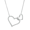 Thumbnail Image 1 of Vera Wang Love Collection 0.15 CT. T.W. Diamond Interlocking Double Heart Necklace in Sterling Silver - 19"