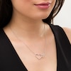 Thumbnail Image 2 of Vera Wang Love Collection 0.15 CT. T.W. Diamond Interlocking Double Heart Necklace in Sterling Silver - 19"