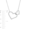 Thumbnail Image 5 of Vera Wang Love Collection 0.15 CT. T.W. Diamond Interlocking Double Heart Necklace in Sterling Silver - 19"