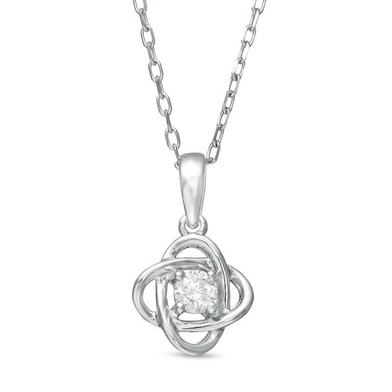 Centre of Me 0.10 CT. Diamond Solitaire Orbit Pendant in Sterling Silver