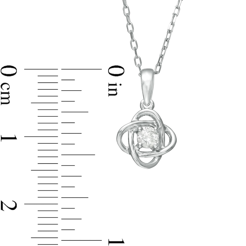 Main Image 4 of Centre of Me 0.10 CT. Diamond Solitaire Orbit Pendant in Sterling Silver