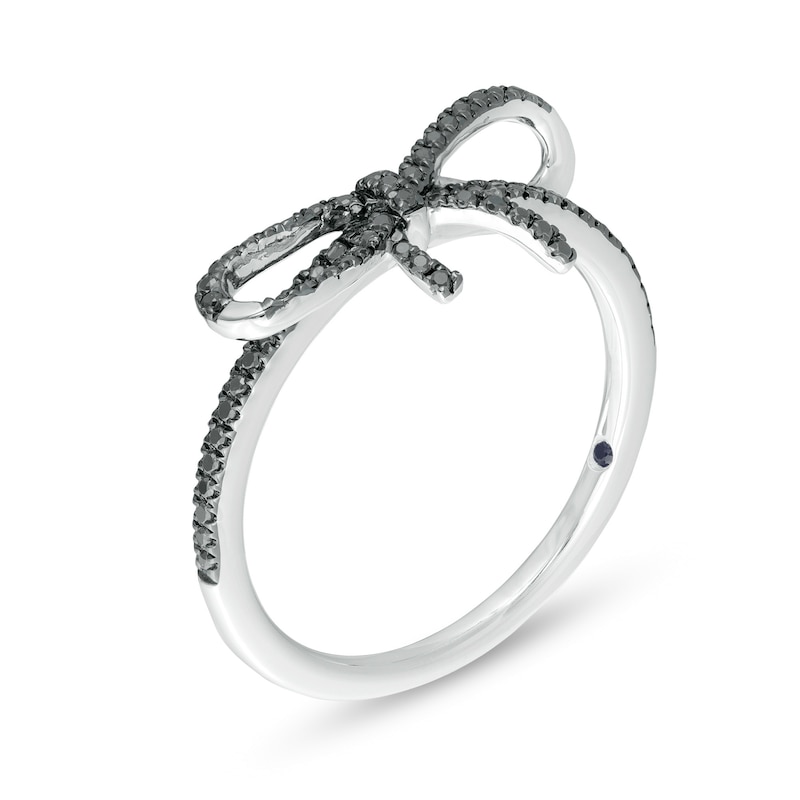 Main Image 2 of Vera Wang Love Collection 0.23 CT. T.W. Black Diamond Bow Ring in Sterling Silver