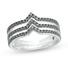 Thumbnail Image 0 of Vera Wang Love Collection 0.45 CT. T.W. Black Diamond Multi-Row Chevron Ring in Sterling Silver
