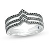 Thumbnail Image 0 of Vera Wang Love Collection 0.45 CT. T.W. Black Diamond Multi-Row Chevron Ring in Sterling Silver