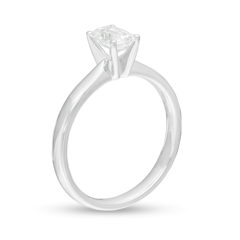 Main Image 3 of 0.50 CT. Certified Emerald-Cut Lab-Grown Diamond Solitaire Engagement Ring in 14K White Gold (F/SI2)