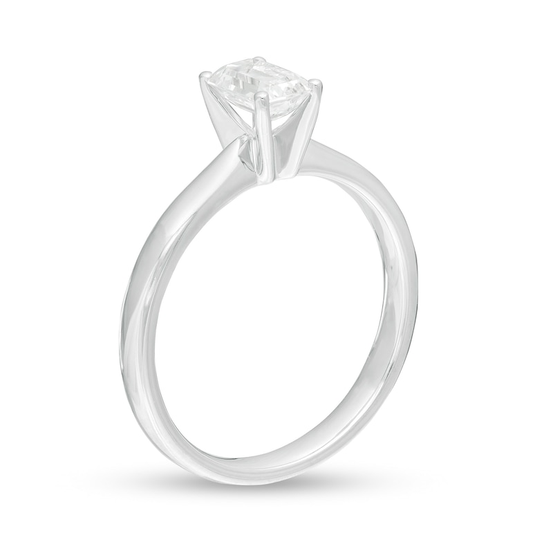 0.50 CT. Certified Emerald-Cut Lab-Created Diamond Solitaire Engagement Ring in 14K White Gold (F/SI2)