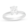 Thumbnail Image 1 of 1.00 CT. Certified Oval Lab-Grown Diamond Solitaire Engagement Ring in 14K White Gold (F/SI2)