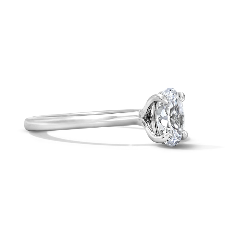 CT. Certified Oval Lab-Grown Diamond Solitaire Engagement Ring 14K White Gold (F/SI2