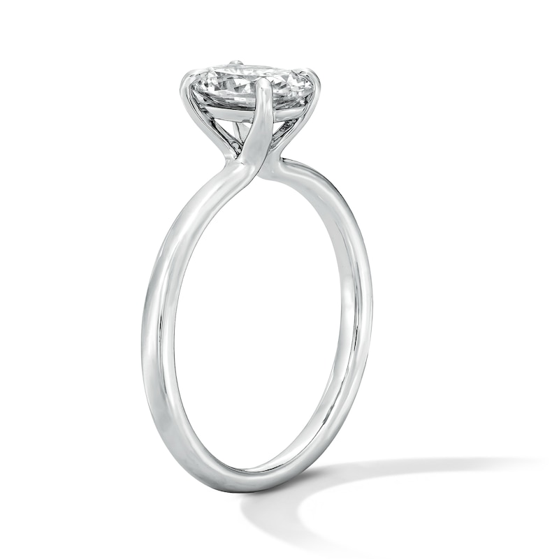 CT. Certified Oval Lab-Grown Diamond Solitaire Engagement Ring 14K White Gold (F/SI2