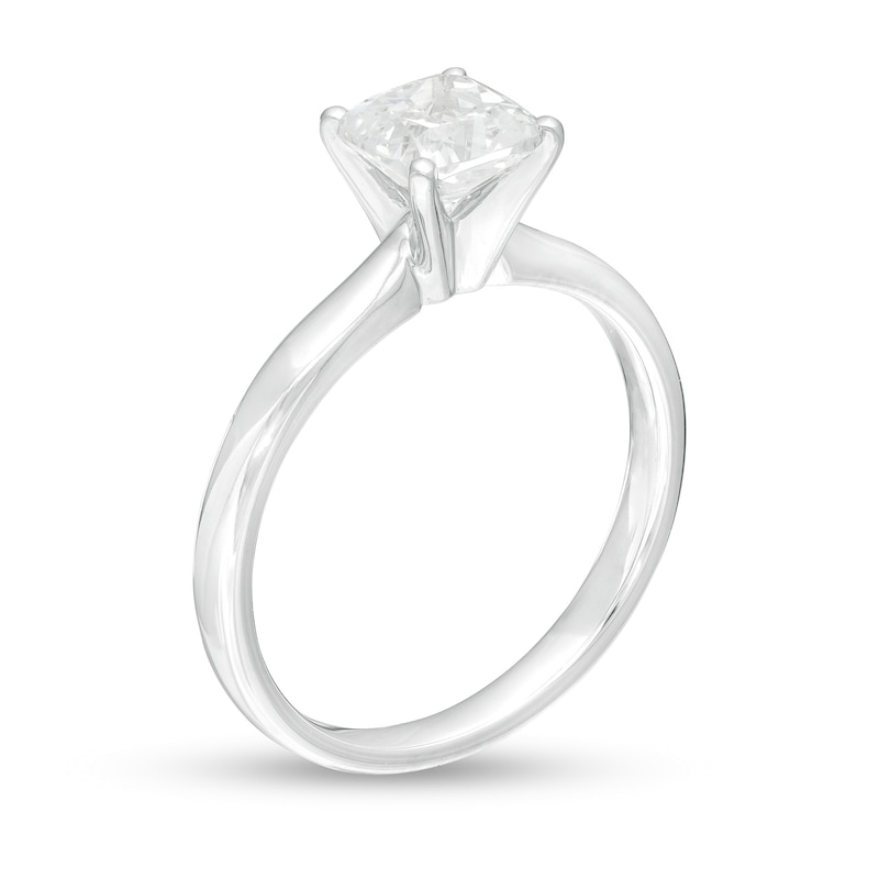 1.00 CT. Certified Cushion-Cut Lab-Grown Diamond Solitaire Engagement Ring in 14K White Gold (F/SI2)