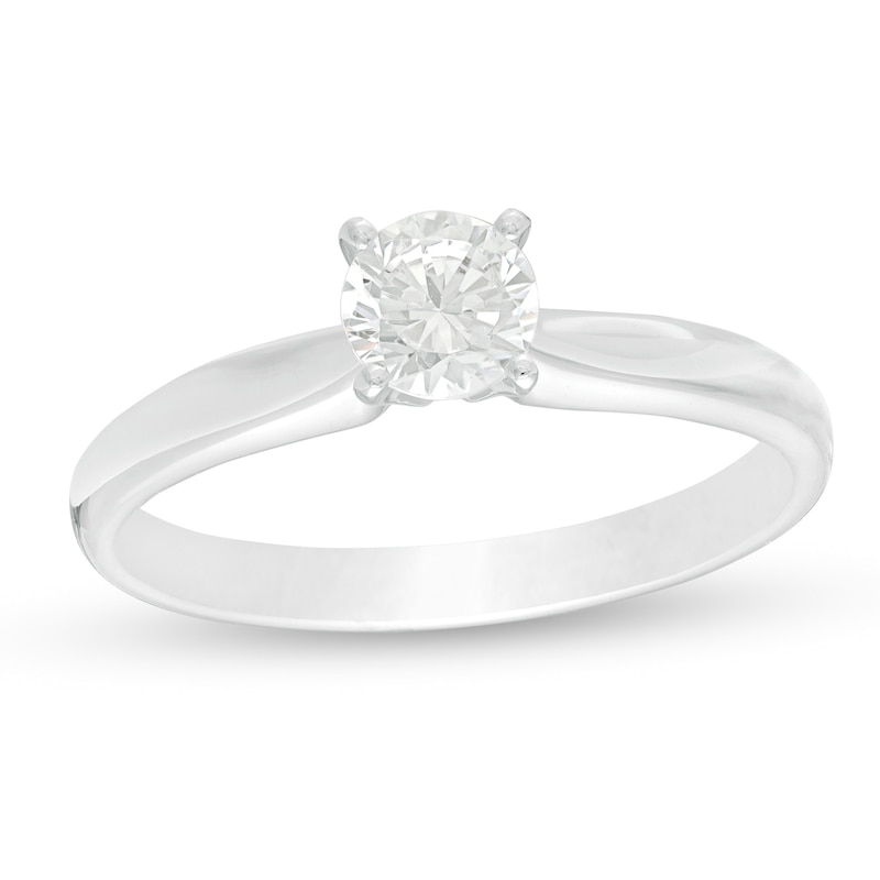 0.50 CT. Certified Lab-Created Diamond Solitaire Engagement Ring in 14K White Gold (F/SI2)