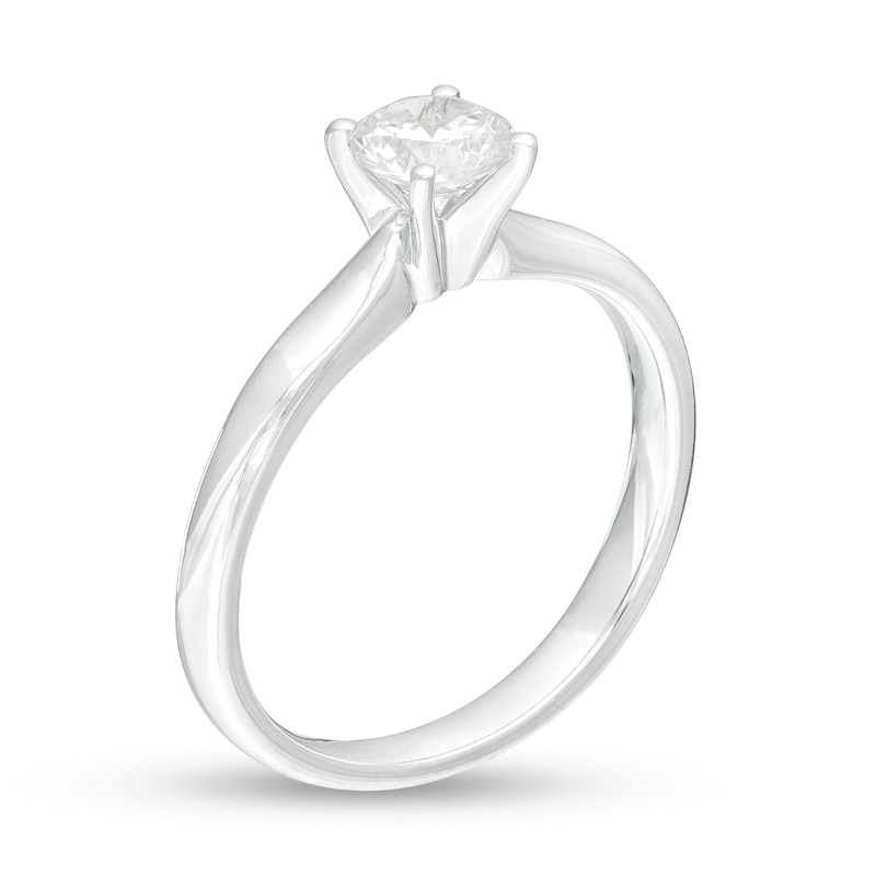 Main Image 3 of 0.50 CT. Certified Lab-Grown Diamond Solitaire Engagement Ring in 14K White Gold (F/SI2)