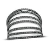 Thumbnail Image 1 of Vera Wang Love Collection 0.95 CT. T.W. Black Diamond Multi-Row Ring in Sterling Silver
