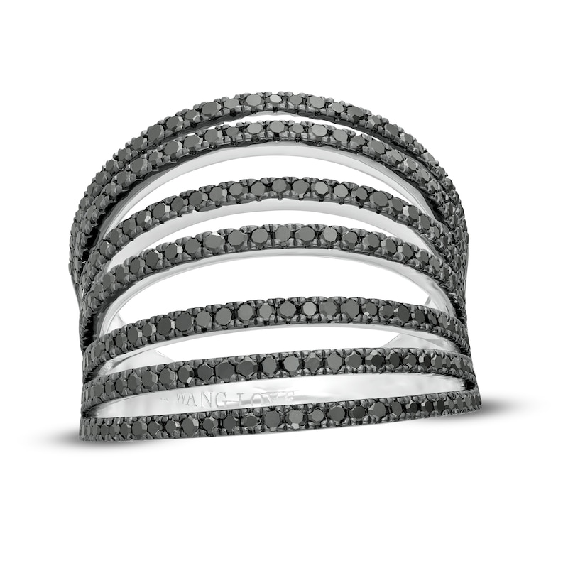 Main Image 1 of Vera Wang Love Collection 0.95 CT. T.W. Black Diamond Multi-Row Ring in Sterling Silver