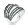 Thumbnail Image 2 of Vera Wang Love Collection 0.95 CT. T.W. Black Diamond Multi-Row Ring in Sterling Silver