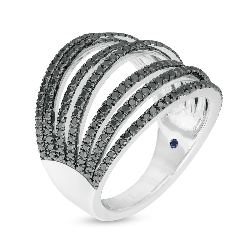 Main Image 2 of Vera Wang Love Collection 0.95 CT. T.W. Black Diamond Multi-Row Ring in Sterling Silver