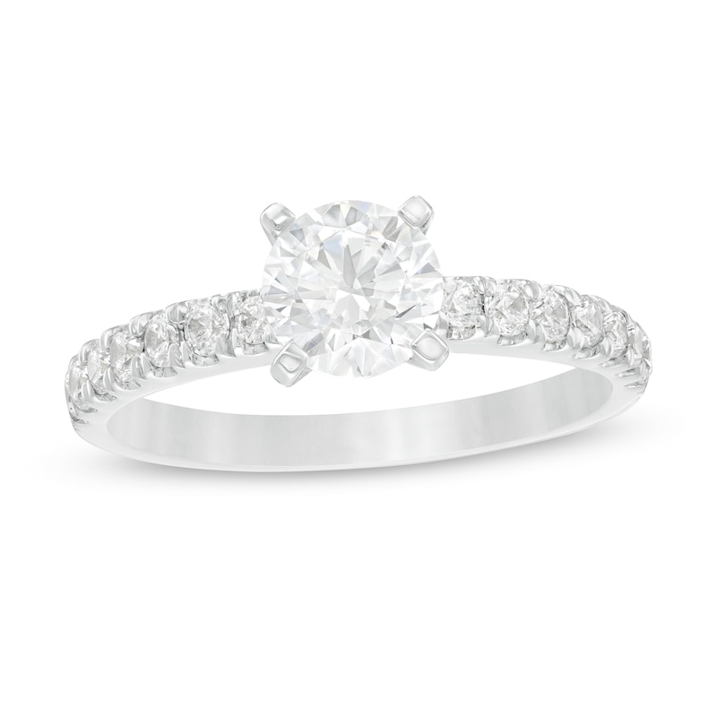 Main Image 1 of 1.40 CT. T.W. Certified Lab-Grown Diamond Engagement Ring in 14K White Gold (F/SI2)