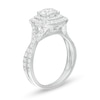 Thumbnail Image 2 of 1.50 CT. T.W. Certified Lab-Created Diamond Cushion Frame Twist Shank Engagement Ring in 14K White Gold (F/SI2)
