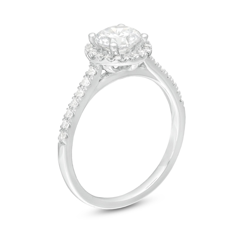 1.25 CT. T.W. Certified Lab-Created Diamond Frame Engagement Ring in 14K White Gold (F/SI2)|Peoples Jewellers