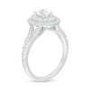 Thumbnail Image 2 of 1.33 CT. T.W. Certified Oval Lab-Created Diamond Double Frame Split Shank Engagement Ring in 14K White Gold (F/SI2)