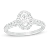 Thumbnail Image 1 of 1.00 CT. T.W. Oval Certified Lab-Grown Diamond Frame Engagement Ring in 14K White Gold (F/SI2)