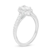 Thumbnail Image 2 of 1.00 CT. T.W. Certified Oval Lab-Created Diamond Frame Engagement Ring in 14K White Gold (F/SI2)