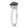 Thumbnail Image 3 of 1.31 CT. T.W. Enhanced Black and White Cushion-Shaped Diamond Tri-Sides Engagement Ring in 14K White Gold