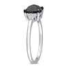 Thumbnail Image 2 of 1.31 CT. T.W. Enhanced Black and White Cushion-Cut Diamond Tri-Sides Engagement Ring in 14K White Gold