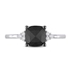 Thumbnail Image 4 of 1.31 CT. T.W. Enhanced Black and White Cushion-Shaped Diamond Tri-Sides Engagement Ring in 14K White Gold