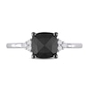 Thumbnail Image 3 of 1.31 CT. T.W. Enhanced Black and White Cushion-Cut Diamond Tri-Sides Engagement Ring in 14K White Gold