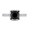 Thumbnail Image 4 of 2.06 CT. T.W. Enhanced Black and White Diamond Engagement Ring in 14K White Gold