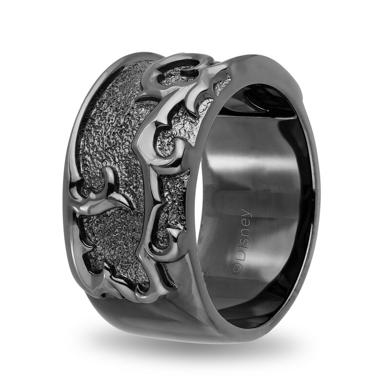 Enchanted Disney Men's Oxidized Thorns Ring in Sterling Silver with Black Rhodium - Size 10
