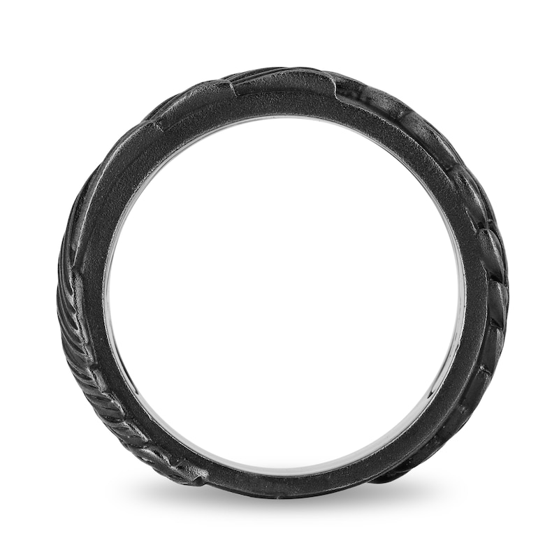 Main Image 4 of Enchanted Disney Men's Raven Wings Ring in Sterling Silver with Black Rhodium - Size 10
