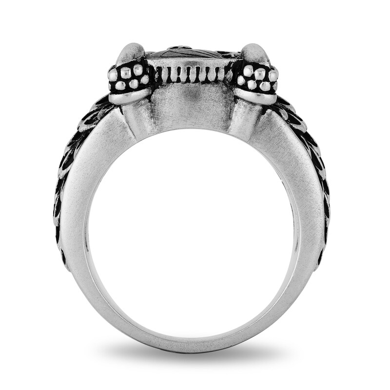 Main Image 4 of Enchanted Disney Men's Oxidized Dragon and Scales Ring in Sterling Silver - Size 10