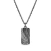 Thumbnail Image 1 of Enchanted Disney Men's 0.145 CT. T.W. Enhanced Black Diamond Snake Scales Dog Tag Pendant in Sterling Silver - 22"