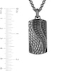 Thumbnail Image 1 of Enchanted Disney Men's 0.145 CT. T.W. Enhanced Black Diamond Snake Scales Dog Tag Pendant in Sterling Silver - 22"