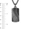 Thumbnail Image 2 of Enchanted Disney Men's 0.145 CT. T.W. Enhanced Black Diamond Snake Scales Dog Tag Pendant in Sterling Silver - 22"