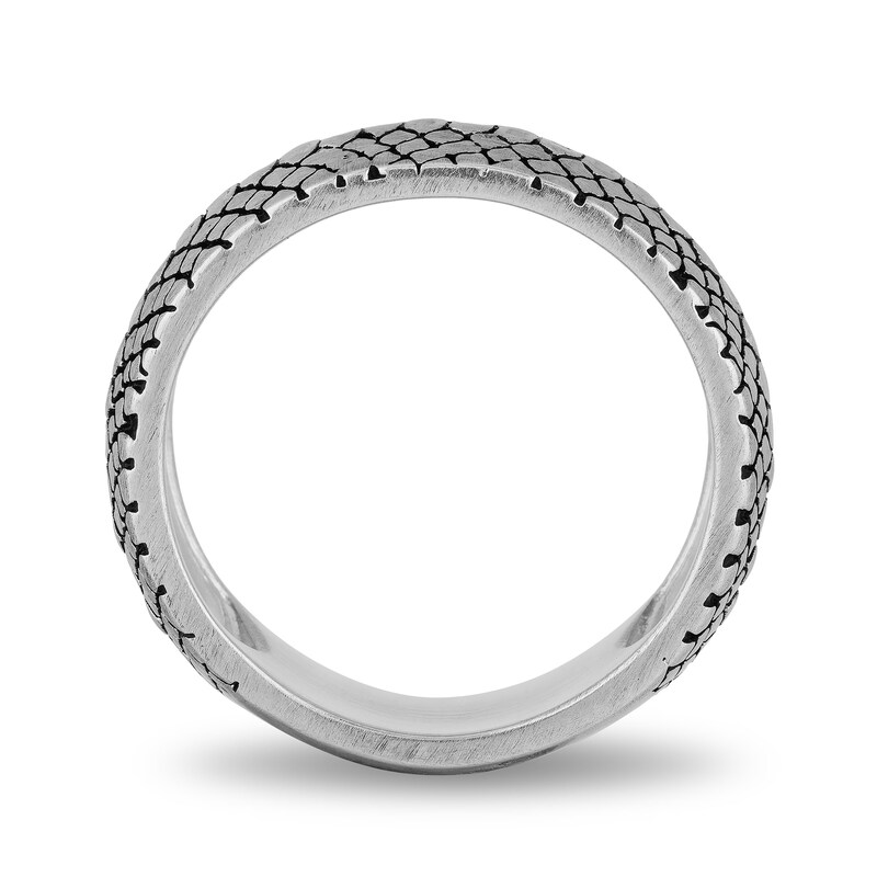 Main Image 4 of Enchanted Disney Men's Oxidized Snake Skin Ring in Sterling Silver - Size 10