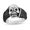 Thumbnail Image 0 of Enchanted Disney Men's 0.115 Enhanced Black Diamond Skull and Wings Ring in Two-Tone Sterling Silver - Size 10